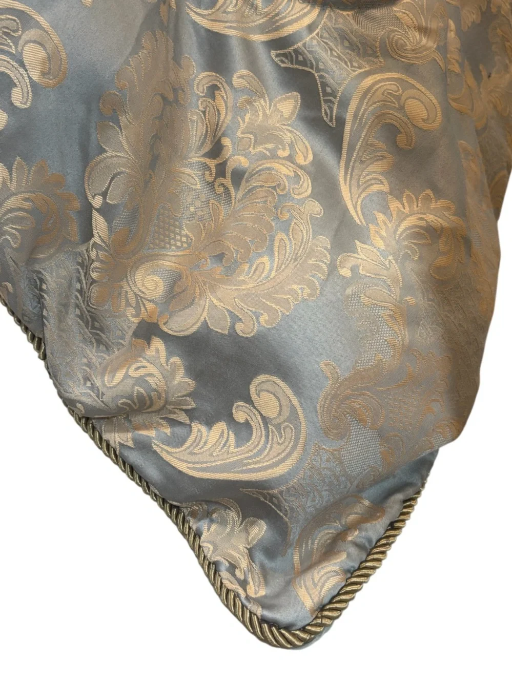 Luxury Vintage Blue Gold Beige Damask Comforter Set Grandmillennial